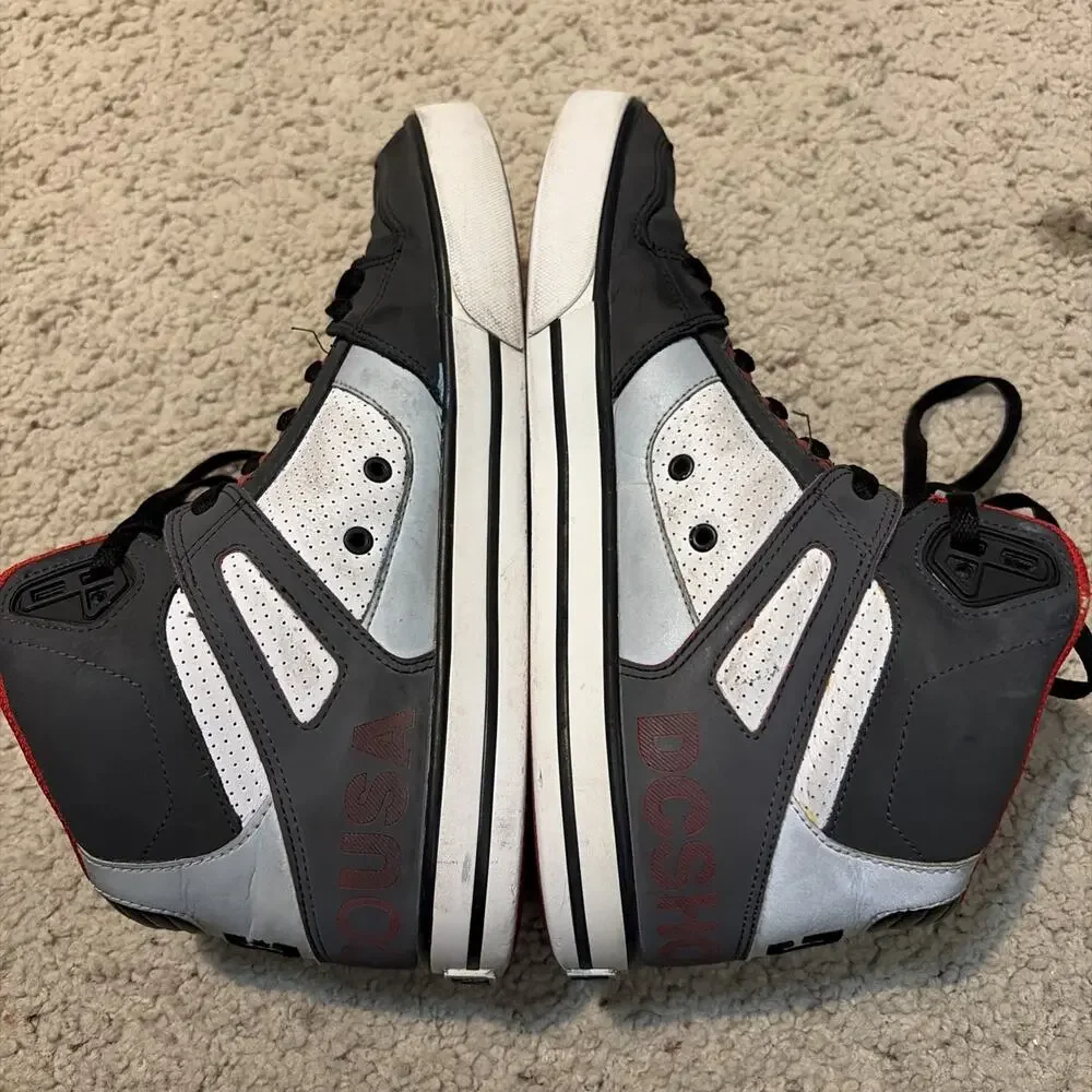 DC Men's Skateboarding High-Top Sneakers Gray Size 10.5 Athletic